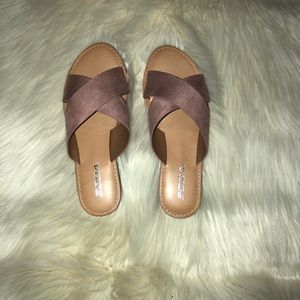 Faux Suede Slides! Never Been Worn!